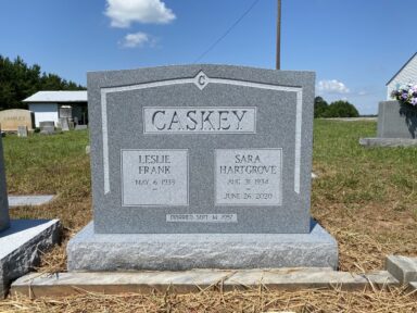 Caskey - Georgia Grey Companion stone with frosted name panels