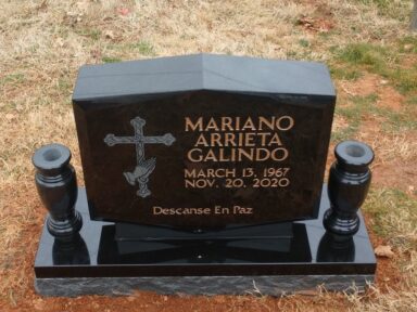 Galindo - Black  Stone with Two Vases Diamond Bevel front